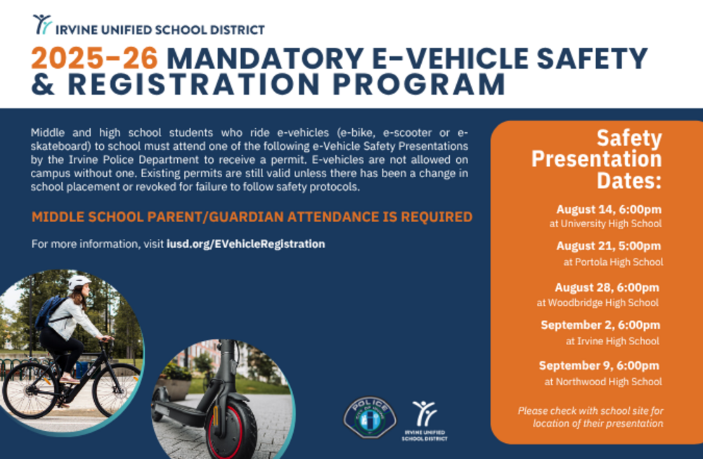 Mandatory E-Vehicle Safety & Registration Program; Bike and bike rider images
