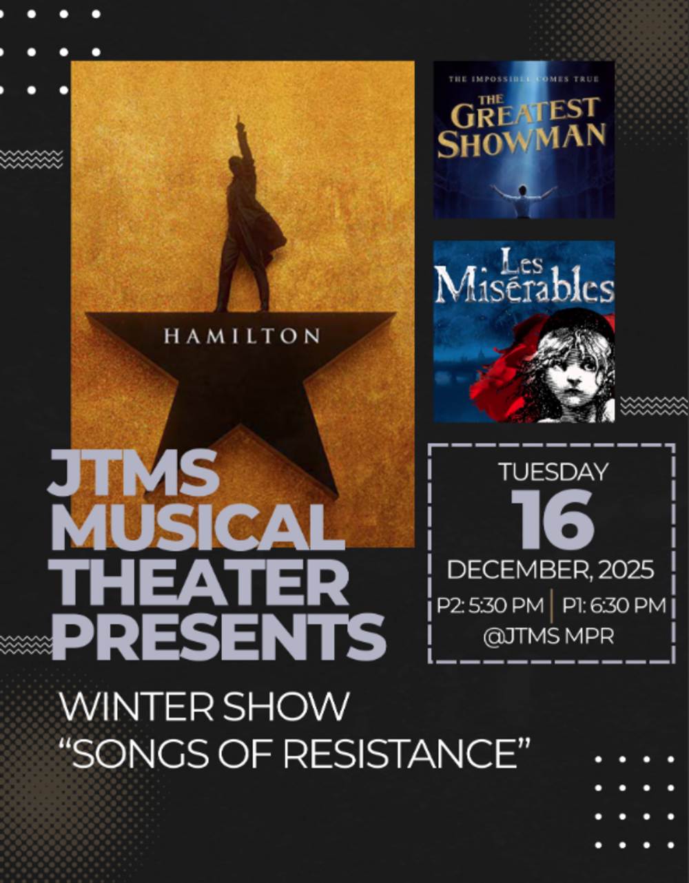 JTMS Musical Theater Presents: Winter Show - "Songs of Resistance"
