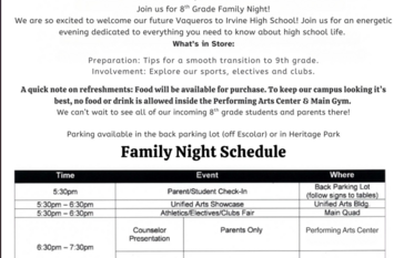 IHS Family Night 2026