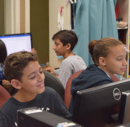 students on computers