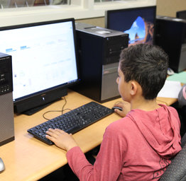 student on computer