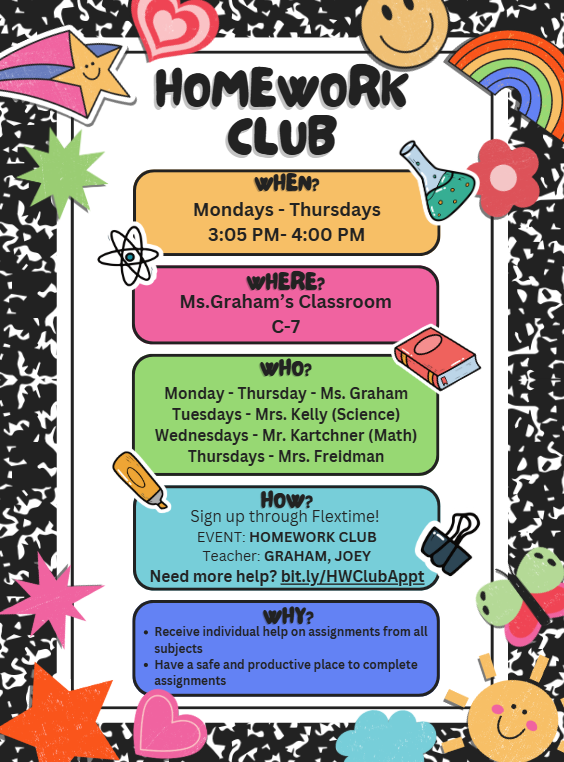 JTMS Homework Club Information