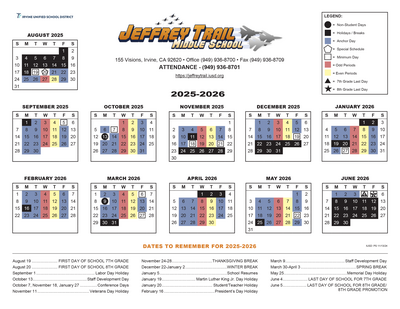 Jeffrey Trail Calendar